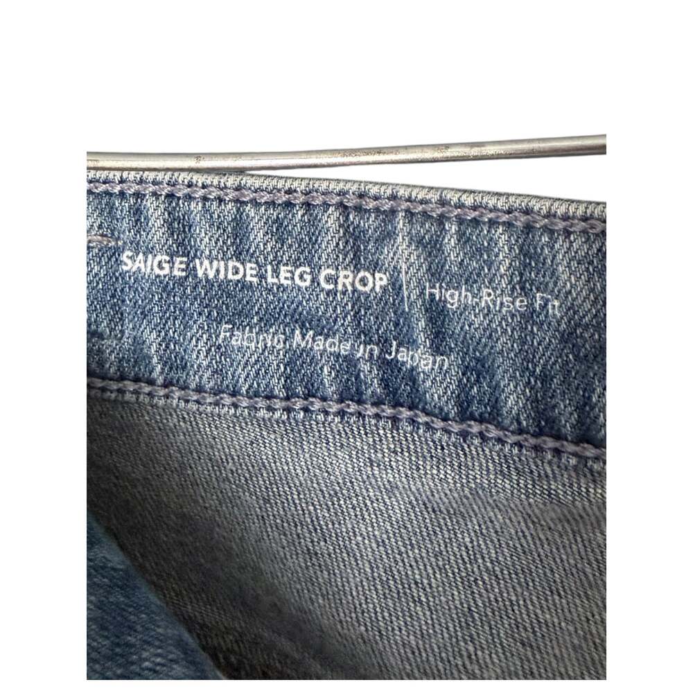 AG Saige Wide Leg Crop Jean Women’s 30 High Rise Raw Hem Blue Vintage Wash - Picture 4 of 7